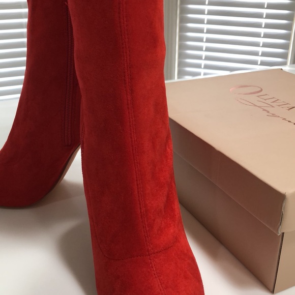 Red Suede Booties - Picture 7 of 8